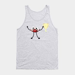 American Football Cartoon with Trophy Tank Top